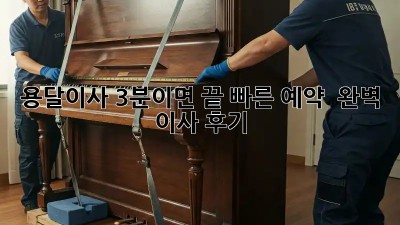 용달이사? 3분이면 끝! 빠른 예약 & 완벽 이사 후기